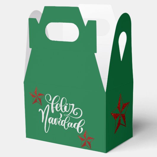 Red Glitter kerstster Bedankdoosjes (Geopend)