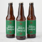 Red Glitter kerstster Bier Etiket (Flessen)