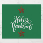 Red Glitter kerstster Bier Etiket (Enkel label)