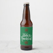 Red Glitter kerstster Bier Etiket (Voorkant)