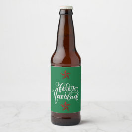 Red Glitter kerstster Bier Etiket