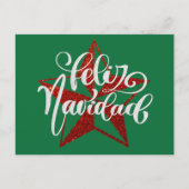 Red Glitter kerstster Briefkaart (Voorkant)