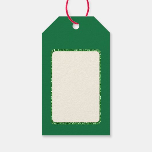 Red Glitter kerstster Cadeaulabel (Achterkant)