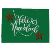 Red Glitter kerstster Groot Cadeauzakje (Achterkant)