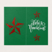 Red Glitter kerstster Kaart (Buitenkant ongevouwen)