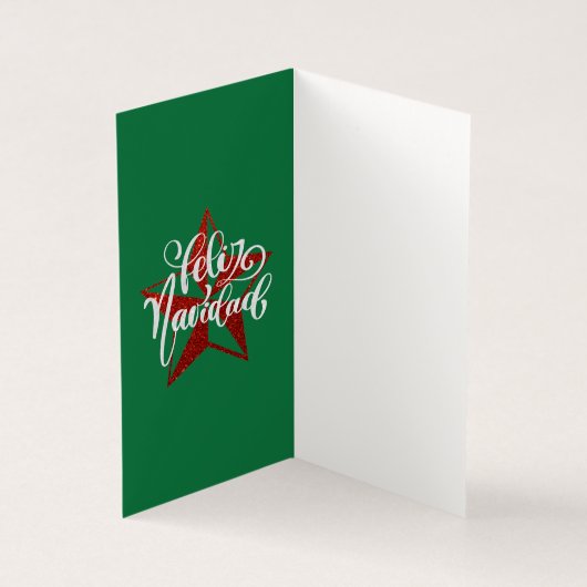 Red Glitter kerstster Kaart (Binnen)