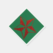 Red Glitter kerstster Napkins Servet (Hoek)