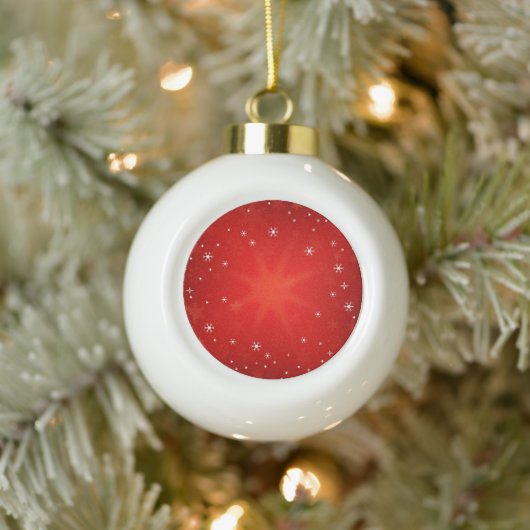 Red Glitter-kerstversiering Keramische Bal Ornament (Boom)