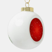 Red Glitter-kerstversiering Keramische Bal Ornament (Links)
