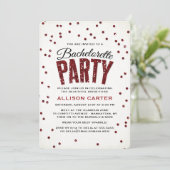 Red Glitter Kijk Confetti Bachelorette Party Kaart (Staand voorkant)