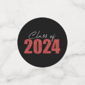 Red Glitter Klasse van 2024 Confetti (Kleine voorkant)