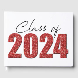Red Glitter Klasse van 2024 Gastenboek