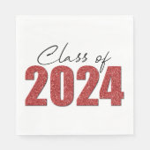 Red Glitter Klasse van 2024 Servet (Voorkant)