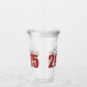 Red Glitter Klasse van 2025 Acryl Drinkbeker (Rechts)
