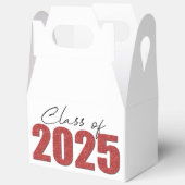 Red Glitter Klasse van 2025 Bedankdoosjes (Open)