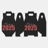Red Glitter Klasse van 2025 Bedankdoosjes (Ongevouwen)