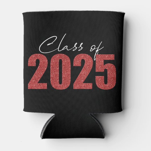 Red Glitter Klasse van 2025 Blikjeskoeler (Voorkant)