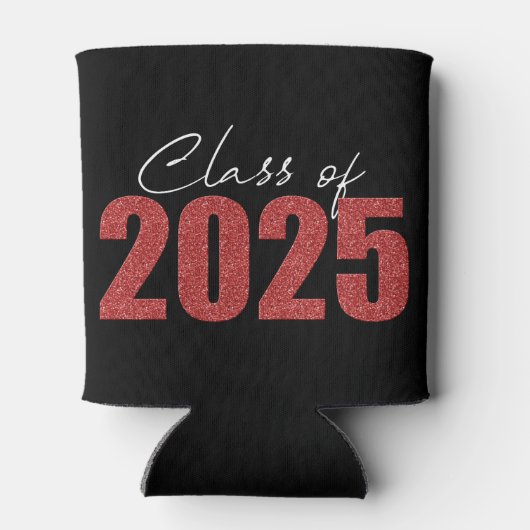 Red Glitter Klasse van 2025 Blikjeskoeler (Achterkant)