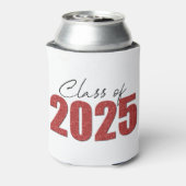 Red Glitter Klasse van 2025 Blikjeskoeler (Blikje Achterkant)