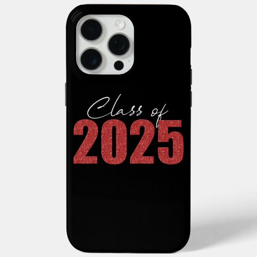 Red Glitter Klasse van 2025 Case-Mate iPhone Case (Achterkant)