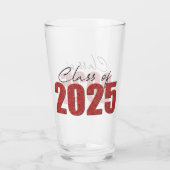 Red Glitter Klasse van 2025 Glas (Achterkant)