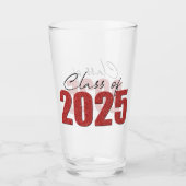 Red Glitter Klasse van 2025 Glas (Voorkant)