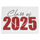 Red Glitter Klasse van 2025 Groot Cadeauzakje (Voorkant)