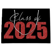 Red Glitter Klasse van 2025 Groot Cadeauzakje (Voorkant)