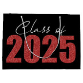 Red Glitter Klasse van 2025 Groot Cadeauzakje (Achterkant)
