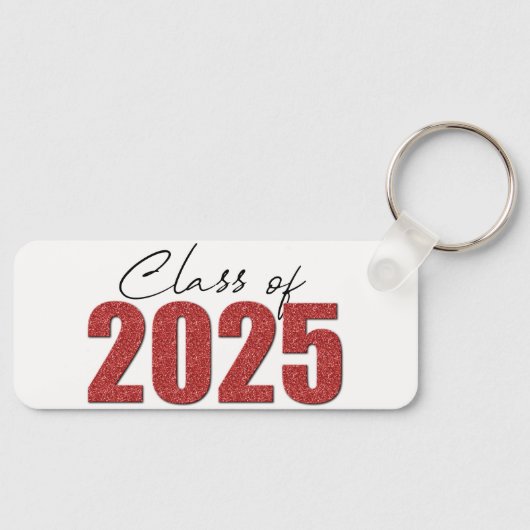 Red Glitter Klasse van 2025 Sleutelhanger (Voorkant)