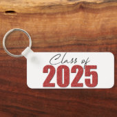 Red Glitter Klasse van 2025 Sleutelhanger (Achterkant)