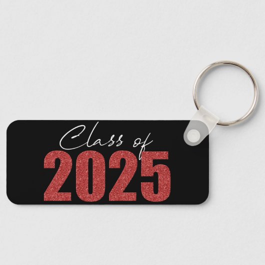 Red Glitter Klasse van 2025 Sleutelhanger (Voorkant)