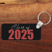 Red Glitter Klasse van 2025 Sleutelhanger (Voorkant)