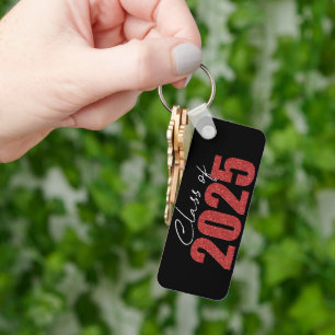 Red Glitter Klasse van 2025 Sleutelhanger