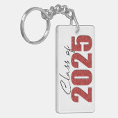 Red Glitter Klasse van 2025 Sleutelhanger (Voorkant Links)