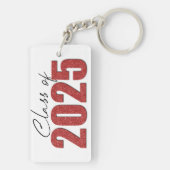 Red Glitter Klasse van 2025 Sleutelhanger (achterkant)