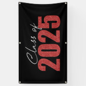 Red Glitter Klasse van 2025 Spandoek (Verticaal)