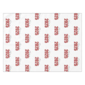 Red Glitter Klasse van 2025 Tafelkleed (Voorkant (Horizontaal))