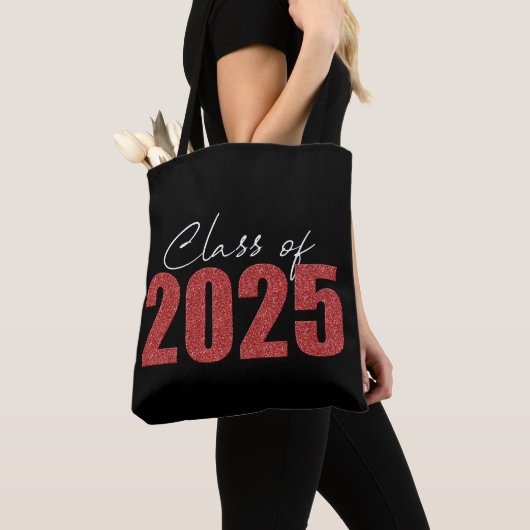 Red Glitter Klasse van 2025 Tote Bag (Dichtbij)