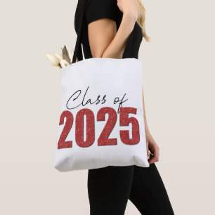 Red Glitter Klasse van 2025 Tote Bag