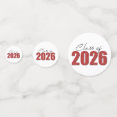Red Glitter Klasse van 2026 Confetti (Voorkanten)