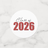 Red Glitter Klasse van 2026 Confetti (Kleine voorkant)