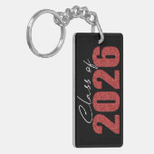 Red Glitter Klasse van 2026 Sleutelhanger (Voorkant Links)