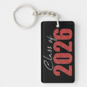 Red Glitter Klasse van 2026 Sleutelhanger (Voorkant)