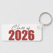 Red Glitter Klasse van 2026 Sleutelhanger (Voorkant)