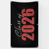 Red Glitter Klasse van 2026 Spandoek (Verticaal)