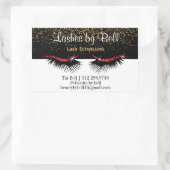 Red Glitter Lashes Rechthoekige Sticker (Tas)