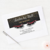 Red Glitter Lashes Rechthoekige Sticker (Envelop)