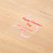 Red glitter lines happy Valentine's day spiral nam Acryl Uitnodigingen (Laagn)