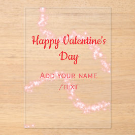 Red glitter lines happy Valentine's day spiral nam Acryl Uitnodigingen